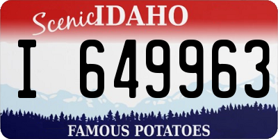 ID license plate I649963