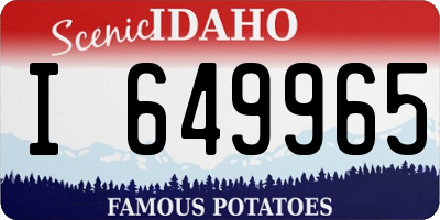 ID license plate I649965