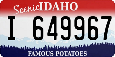 ID license plate I649967
