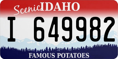 ID license plate I649982