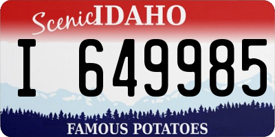 ID license plate I649985