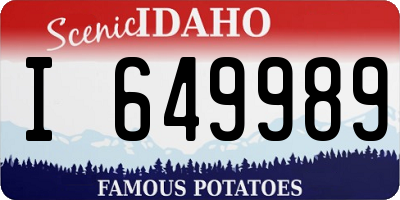 ID license plate I649989
