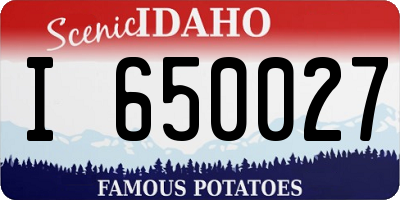 ID license plate I650027