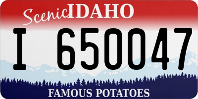 ID license plate I650047