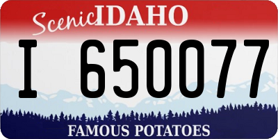 ID license plate I650077