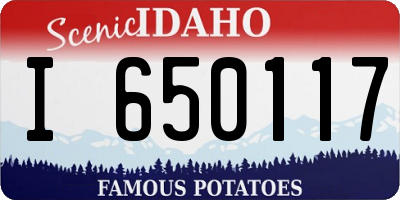 ID license plate I650117