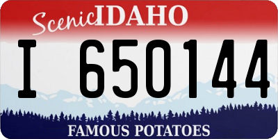 ID license plate I650144