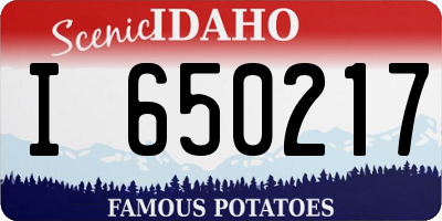 ID license plate I650217