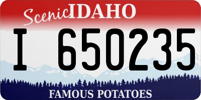 ID license plate I650235