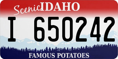 ID license plate I650242