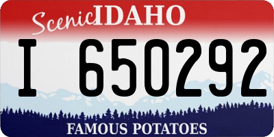 ID license plate I650292