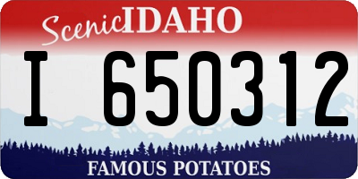 ID license plate I650312