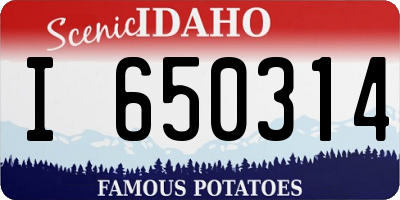 ID license plate I650314