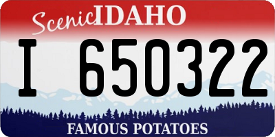 ID license plate I650322