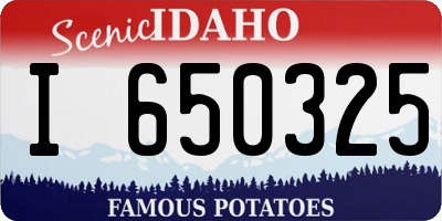 ID license plate I650325