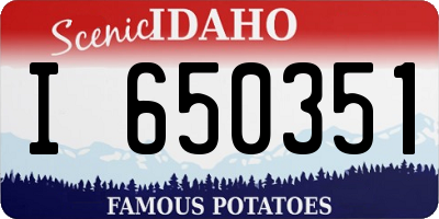 ID license plate I650351