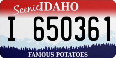 ID license plate I650361