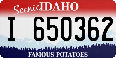 ID license plate I650362