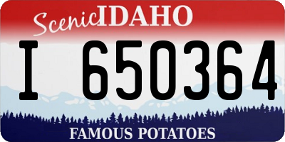 ID license plate I650364