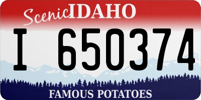 ID license plate I650374