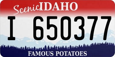 ID license plate I650377