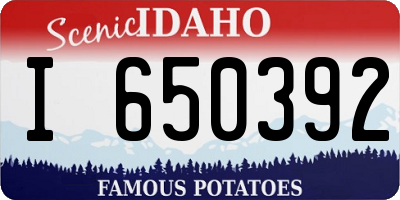 ID license plate I650392