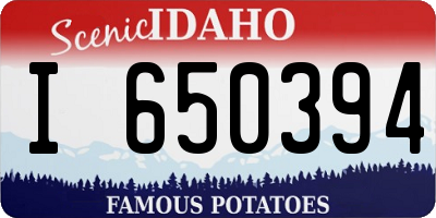 ID license plate I650394