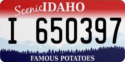 ID license plate I650397