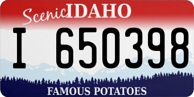 ID license plate I650398