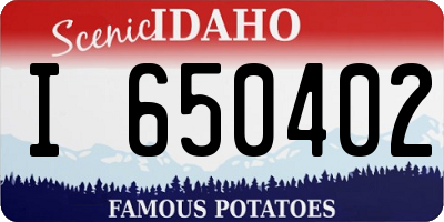 ID license plate I650402