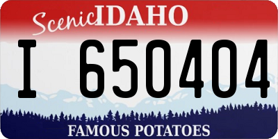 ID license plate I650404