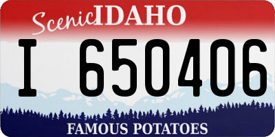 ID license plate I650406