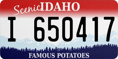 ID license plate I650417