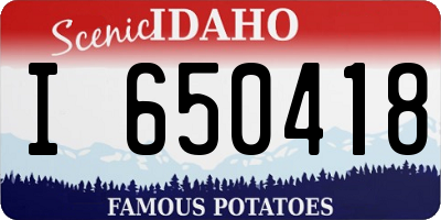 ID license plate I650418