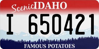 ID license plate I650421
