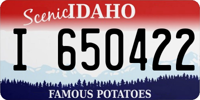 ID license plate I650422