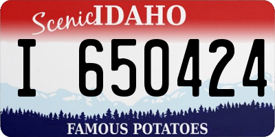 ID license plate I650424