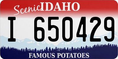 ID license plate I650429