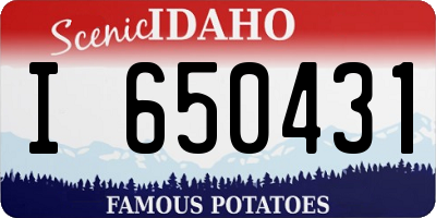 ID license plate I650431