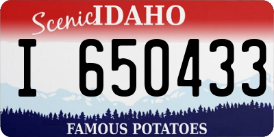 ID license plate I650433