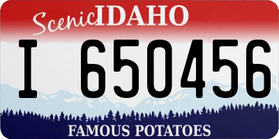 ID license plate I650456