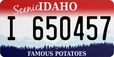 ID license plate I650457