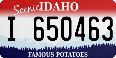 ID license plate I650463
