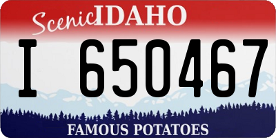 ID license plate I650467