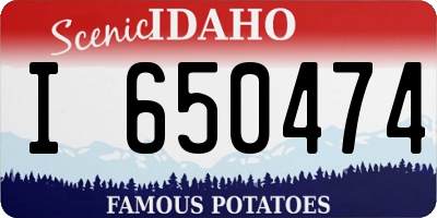 ID license plate I650474