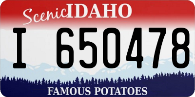 ID license plate I650478