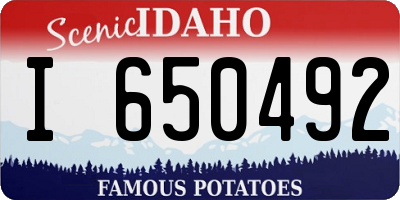 ID license plate I650492