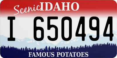 ID license plate I650494