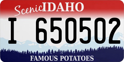 ID license plate I650502