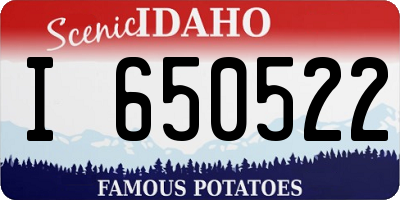 ID license plate I650522